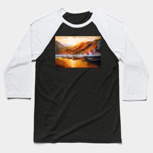 Yachts in the mountain harbor Baseball T-Shirt